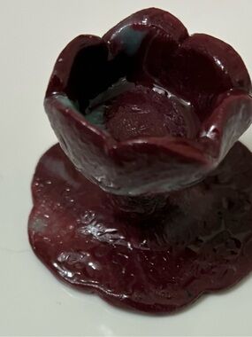 Little polymer clay stand-up candlestick holder